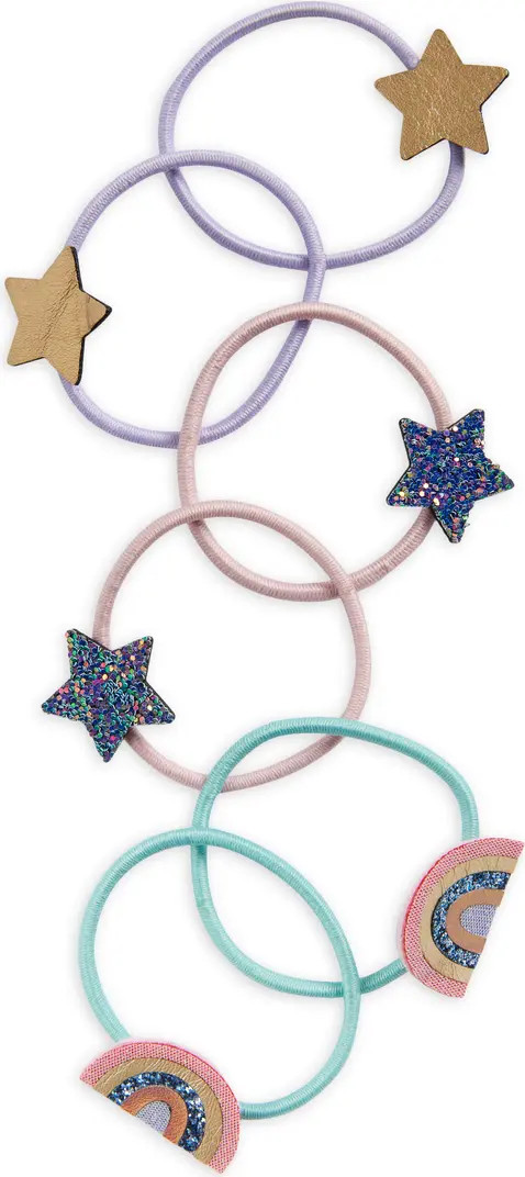 Mimi & Lula Kids' Assorted 6-Pack Over the Rainbow Ponytail Holders | Nordstrom | Nordstrom