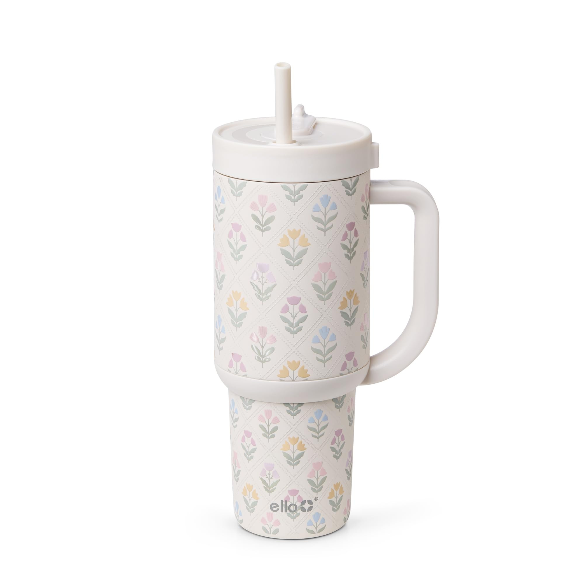 Ello Oasis 30oz Stainless Steel Water Bottle - Flower Quilt | Amazon (US)