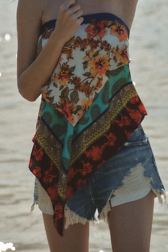 PRINTED REVERSIBLE WRAP TOP | Zara US
