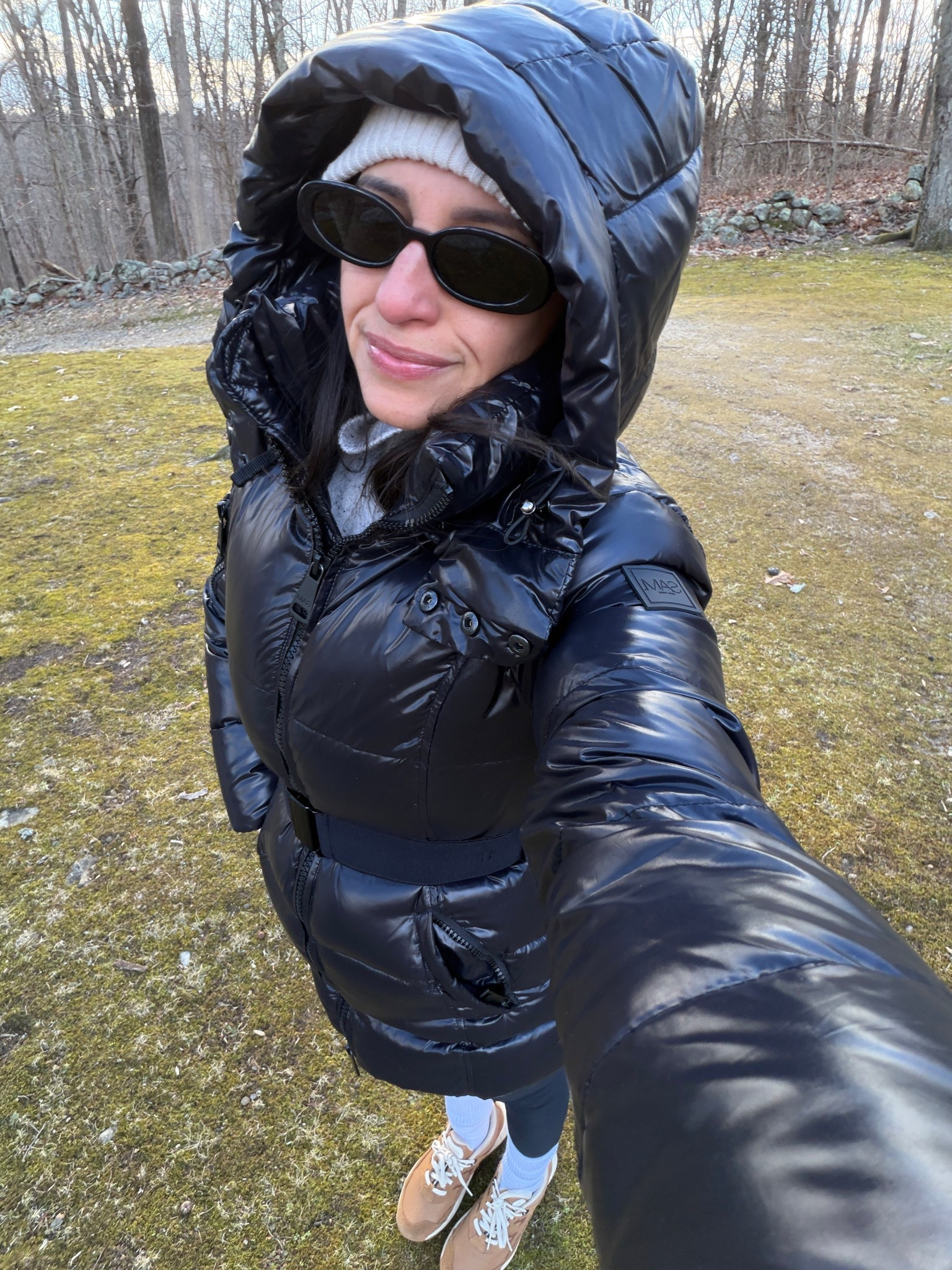 Winter weather coat 
Today’s walking fit 
Fleece lined leggings 
Amazing sunglasses 

#LTKFindsUnder50 #LTKActive #LTKootd