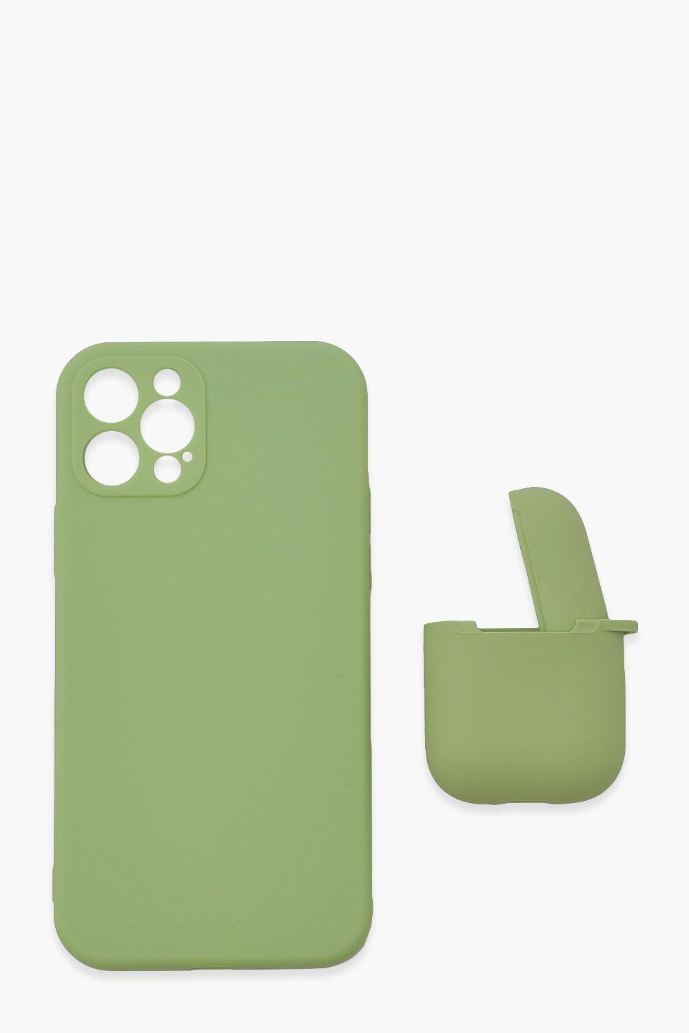 Womens Phone And Air Pod Case Pack - Green - One Size | Boohoo.com (US & CA)