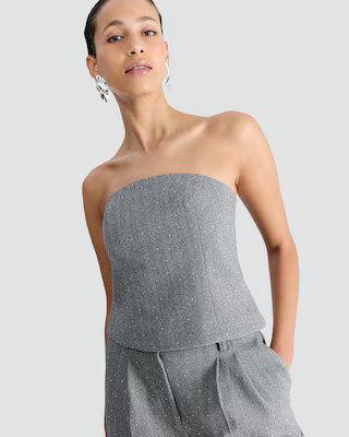 F&F Herringbone Bandeau Co-ord Top in Grey | Tesco F&F