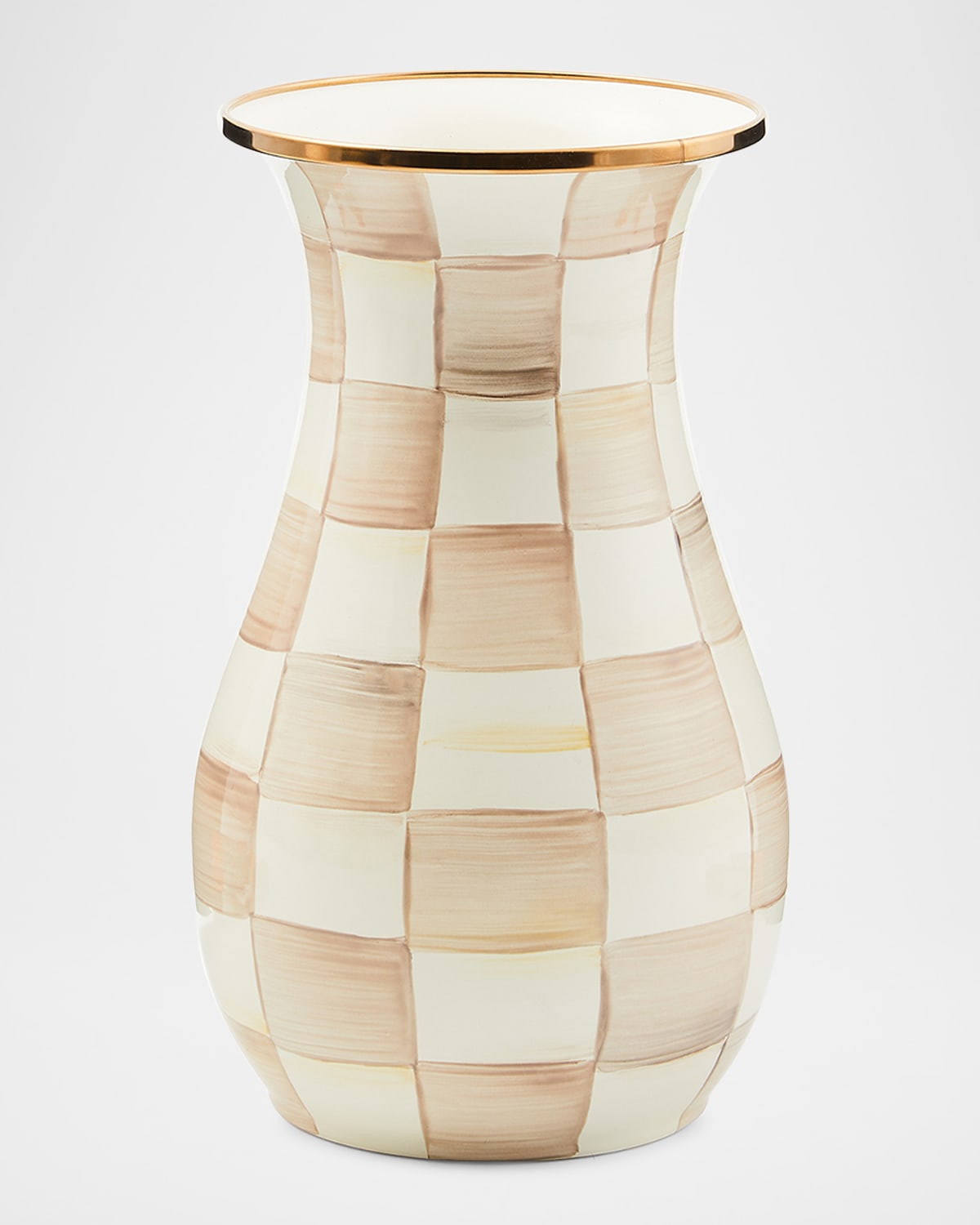 Mocha Check Tall Vase | Neiman Marcus