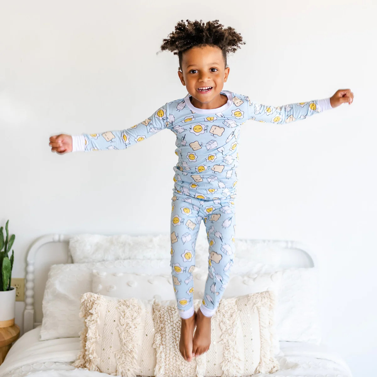Blue Breakfast Buddies Two-Piece Pajama Set | Little Sleepies