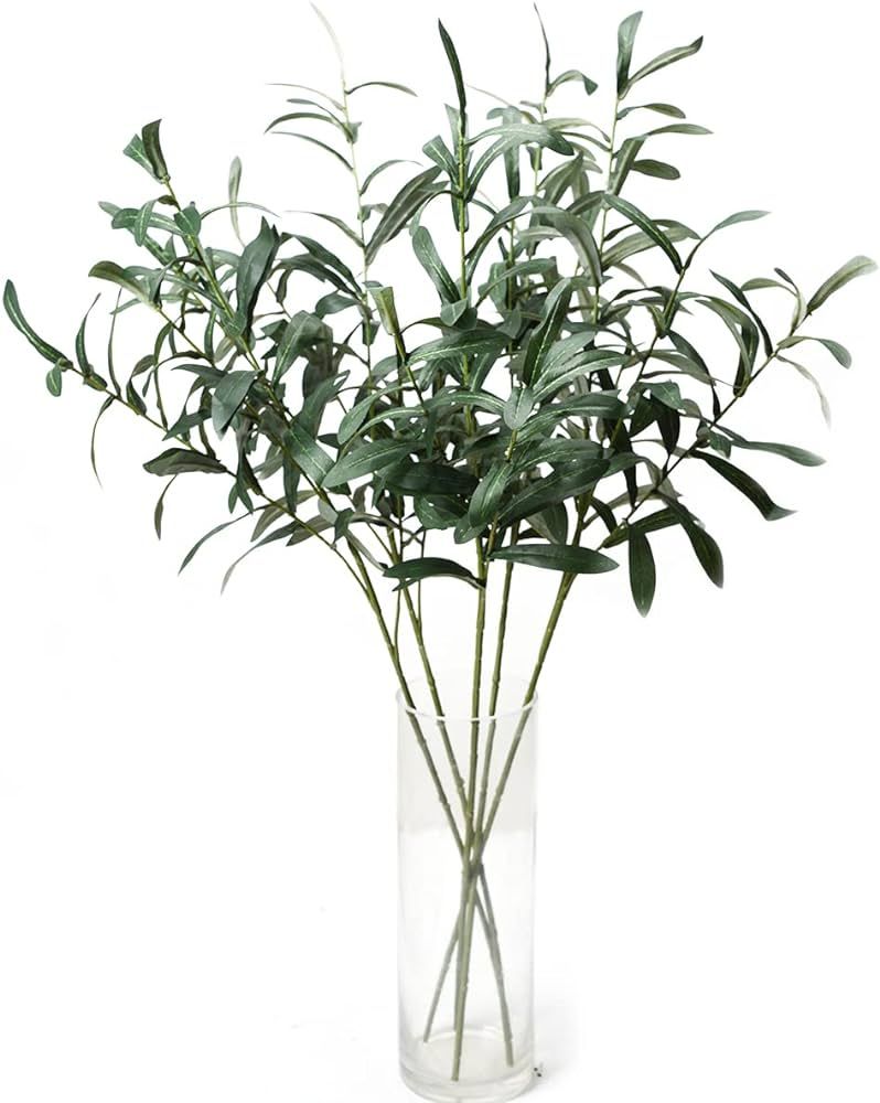 5pcs Olive Branches for Vases Artificial Plants Greenery Stems for Vases Olive Leaves Plant (Gree... | Amazon (US)