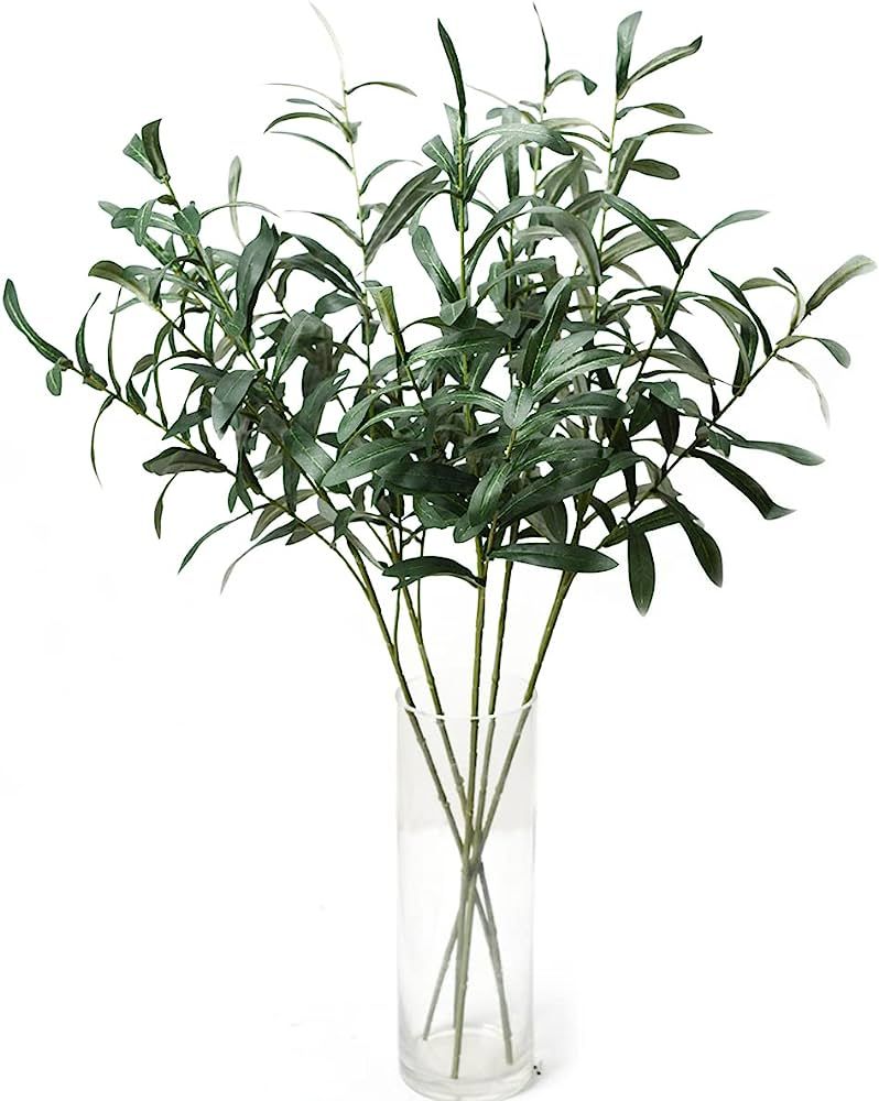5pcs Olive Branches for Vases Artificial Plants Greenery Stems for Vases Olive Leaves Plant (Gree... | Amazon (US)