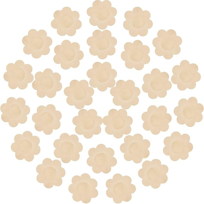 30 Pieces Nipple Cover Breast Pasties Plum Shaped Disposable Breast Covers Self Adhesive Petal Br... | Amazon (US)