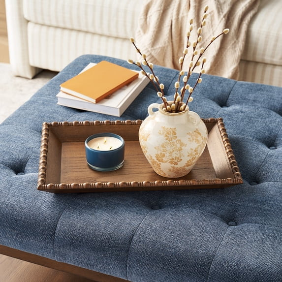 The Pioneer Woman Harper Rustic Brown Decorative Tray with Beaded Rim, 18.7 x 12.4 inches | Walmart (US)