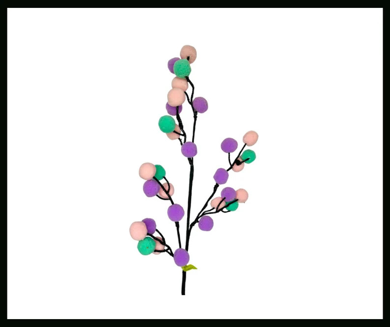 Whimsical 28-Inch Felt Ball Spray - Playful Pop of Color for Your Decor-56892 | Etsy (US)