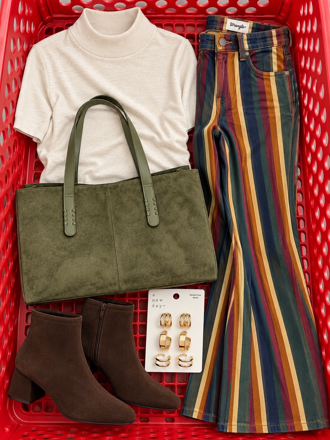 These striped flare pants are doing all the work. Paired with a simple white tee, olive tote + brown boots, this feels like such a fun Target fall look without trying too hard. 👀

#LTKgrwm #LTKootd