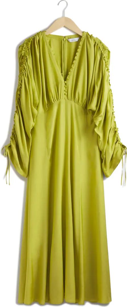 & Other Stories Aloise Ruched Long Sleeve Maxi Dress | Summer Dress With Sleeves  | Nordstrom