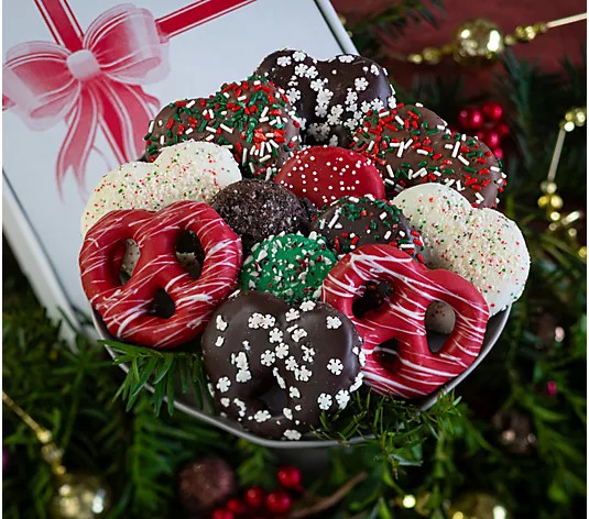 Make Your Selection: Landies Candies 12 Piece Holiday Pretzel and Cookie Sampler | QVC