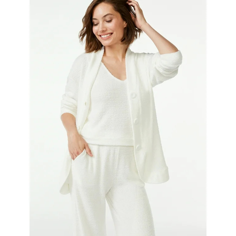 Joyspun Women's and Women's Plus Chenille Tank Top, Pants and Cardigan, 3-Piece Set, Sizes up to ... | Walmart (US)