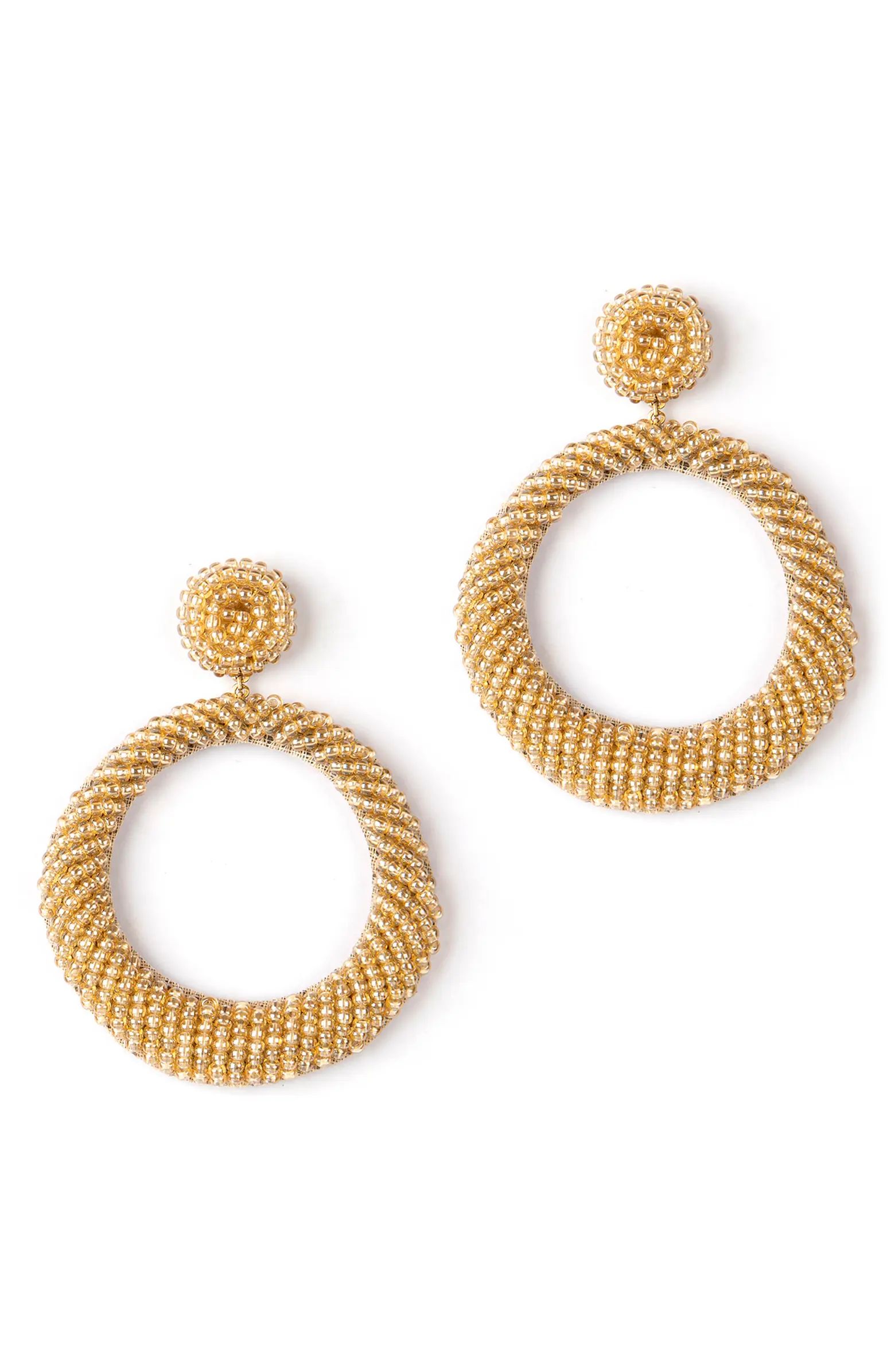 Asta Beaded Hoop Drop Earrings | Nordstrom