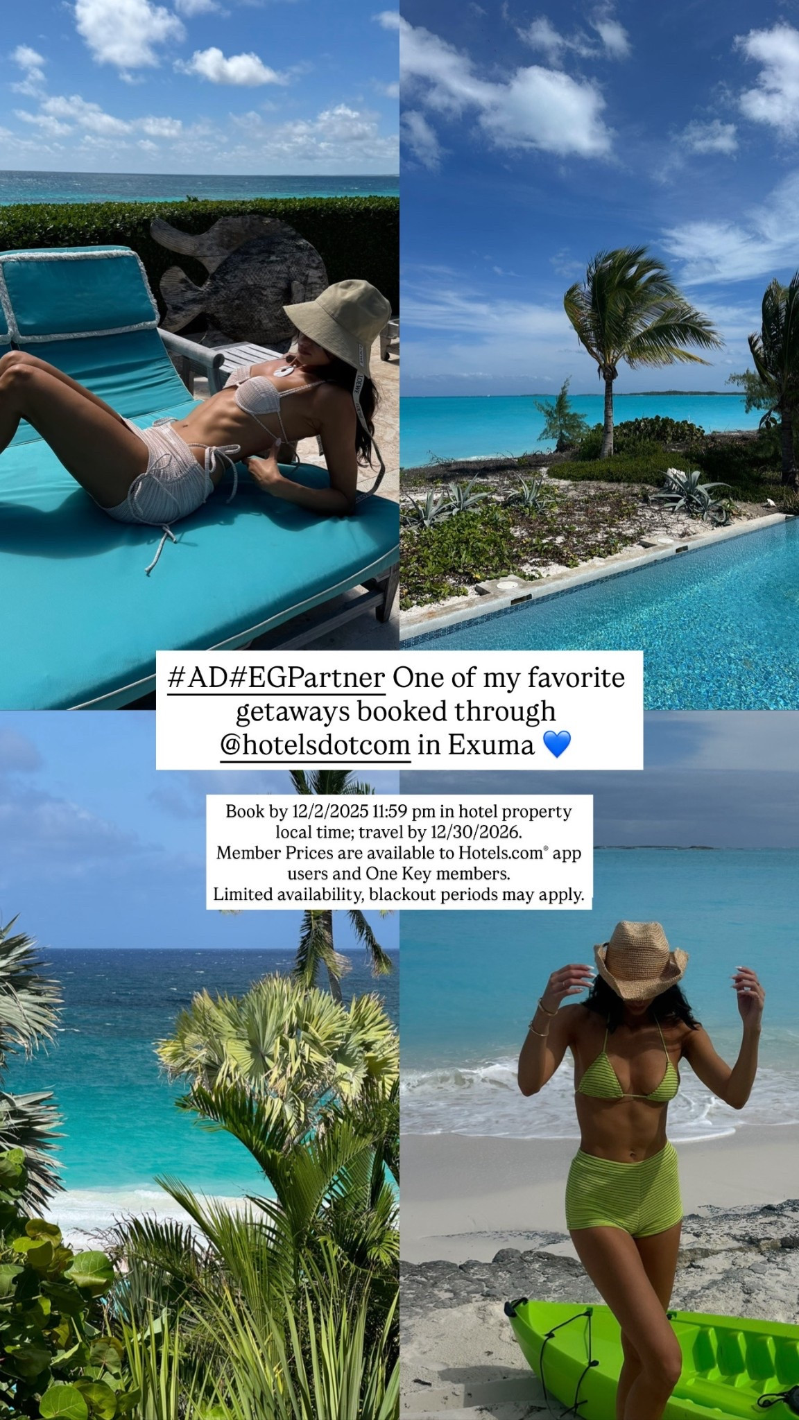 #AD #EGPartner One of my favorite getaways booked through @hotelsdotcom in Exuma 💙. 

Book by 12/2/2025 11:59 pm in hotel property local time; travel by 12/30/2026. Member Prices are available to Hotels.com® app users and One Key members. Limited availability, blackout periods may apply.