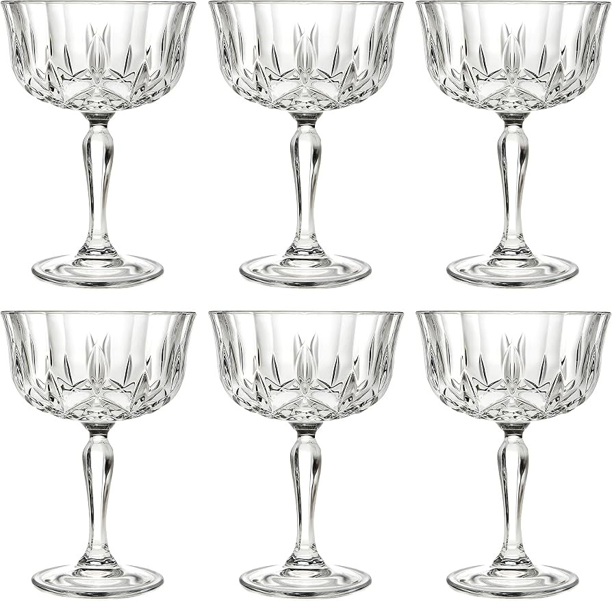 Barski Champagne Glasses - Flute - Saucer - Belle Coupe - Set of 6 Glasses - Glass - Beautifully ... | Amazon (US)