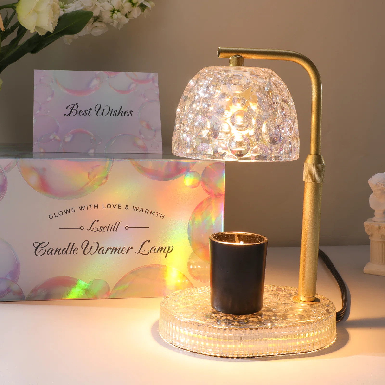 Candle Warmer Lamp with Timer Dimmer, Honeycomb Glass Wax Melt Warmer for Jar Candles, Adjustable... | Wayfair North America