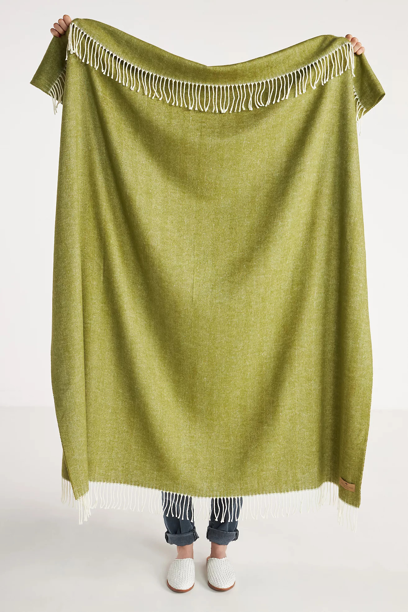 Solid Herringbone Throw Blanket | Anthropologie (US)