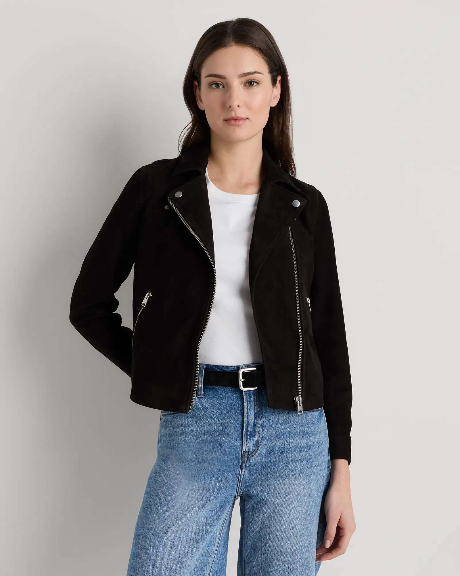 100% Suede Biker Jacket | Quince