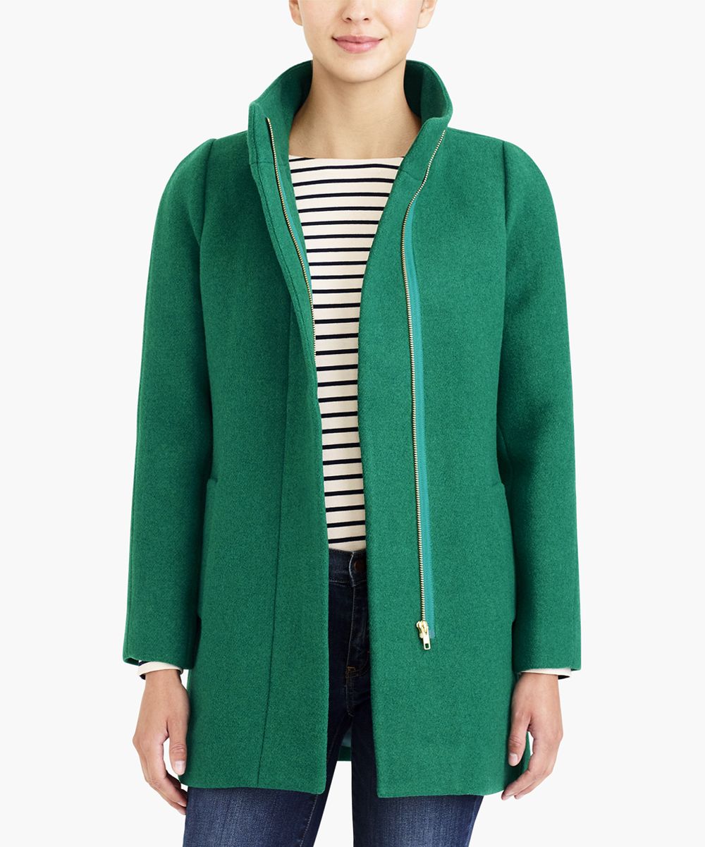J.Crew Mercantile Women's Overcoats DEEP - Deep Emerald City Wool-Blend Coat - Women | Zulily