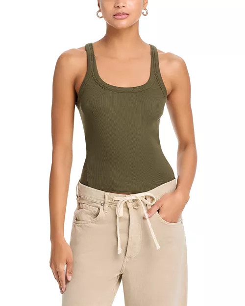 The Essential Rib Wide String Tank Top | Bloomingdale's (US)