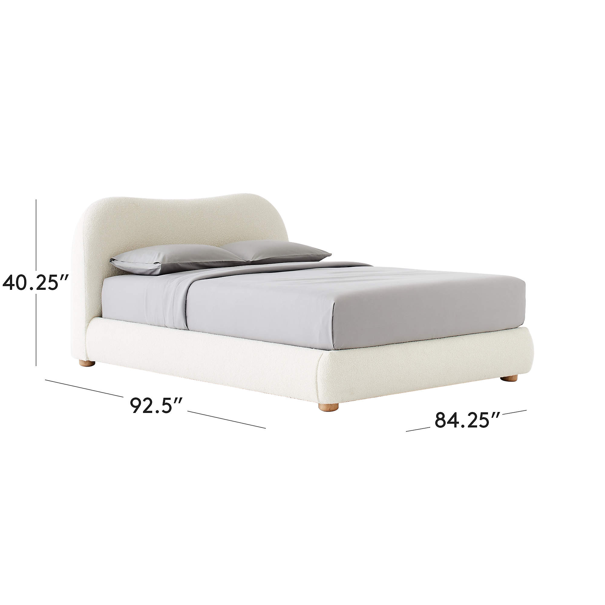 Diana White Boucle Queen Bed by Ross Cassidy + Reviews | CB2 | CB2