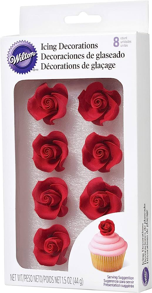 Wilton Rose Shaped Icing Decorations, 8-Count | Amazon (US)