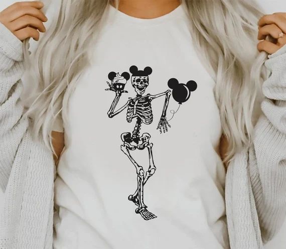 Disney Skeleton Shirt, Skeleton Mickey Shirt, Disney Halloween Shirt, Skeleton Mickey Shirt, Disn... | Etsy (US)
