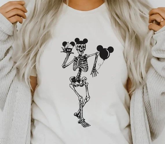 Disney Skeleton Shirt Skeleton Mickey Shirt Disney Halloween - Etsy | Etsy (US)