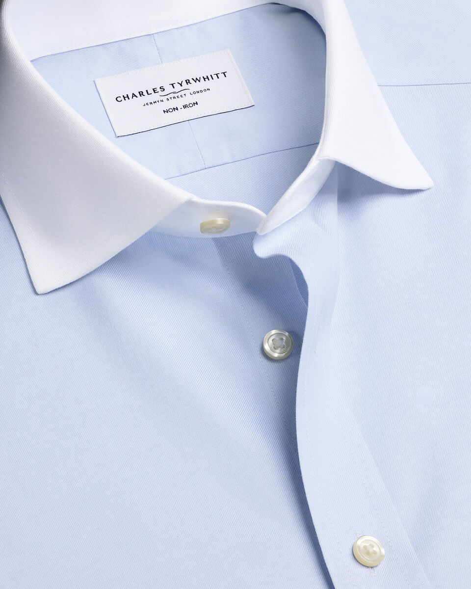 Non-Iron Twill Winchester Shirt - Light Blue | Charles Tyrwhitt