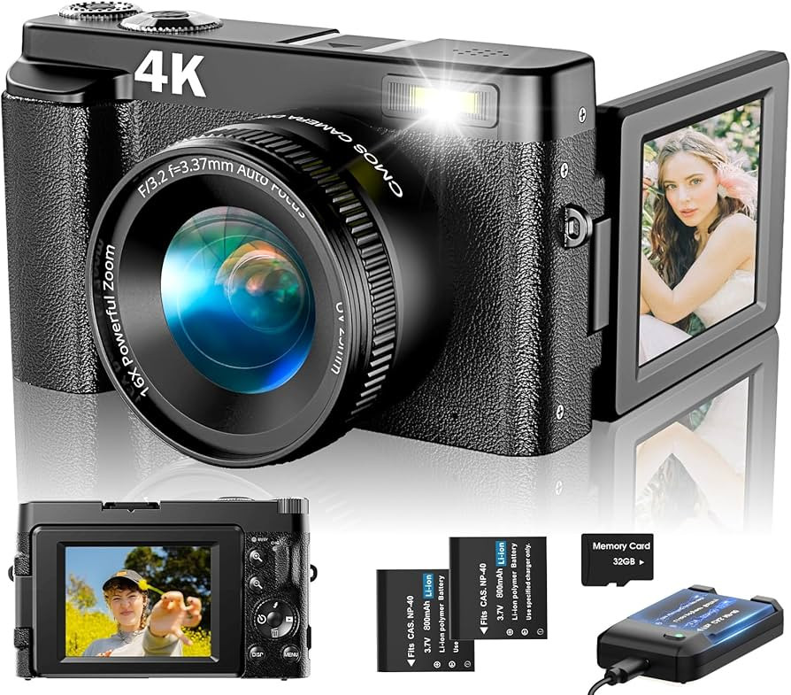 4K Digital Camera for Photography Autofocus, Upgraded 48MP Vlogging Camera for YouTube with SD Ca... | Amazon (US)