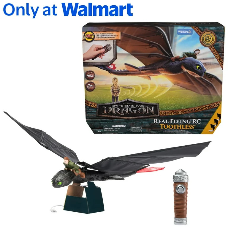 Dreamworks Dragons, How to Train Your Dragon, Remote Control Flying Toothless Toy, Walmart Exclus... | Walmart (US)