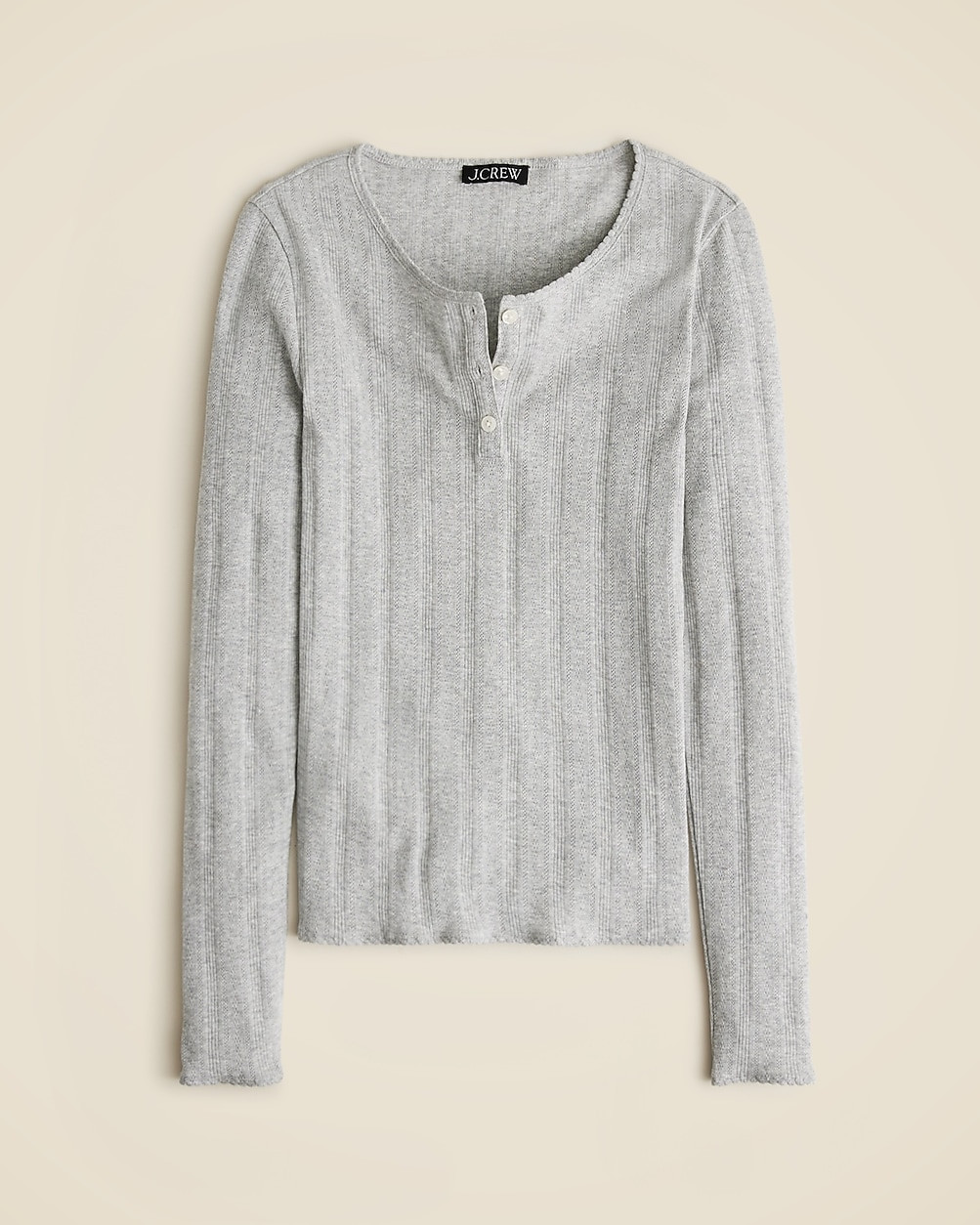 Pointelle long-sleeve henley T-shirt | J. Crew US