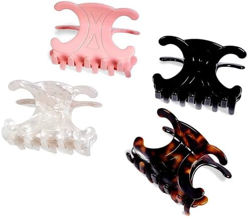 Premium Durable Acetate Butterfly Hair Clips, Celine Hair Clip, 4 Pack Medium Size Acetate Hair C... | Amazon (US)