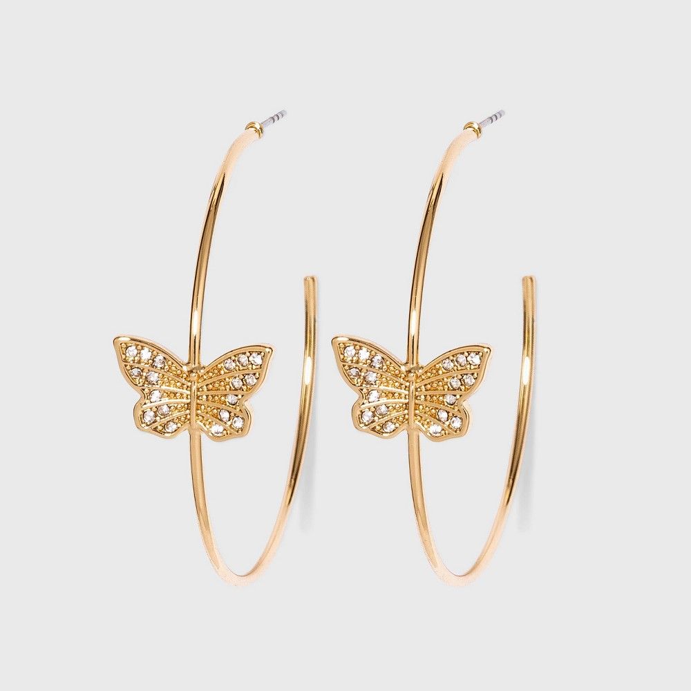 Butterfly Hoop Earrings - Wild Fable Gold | Target