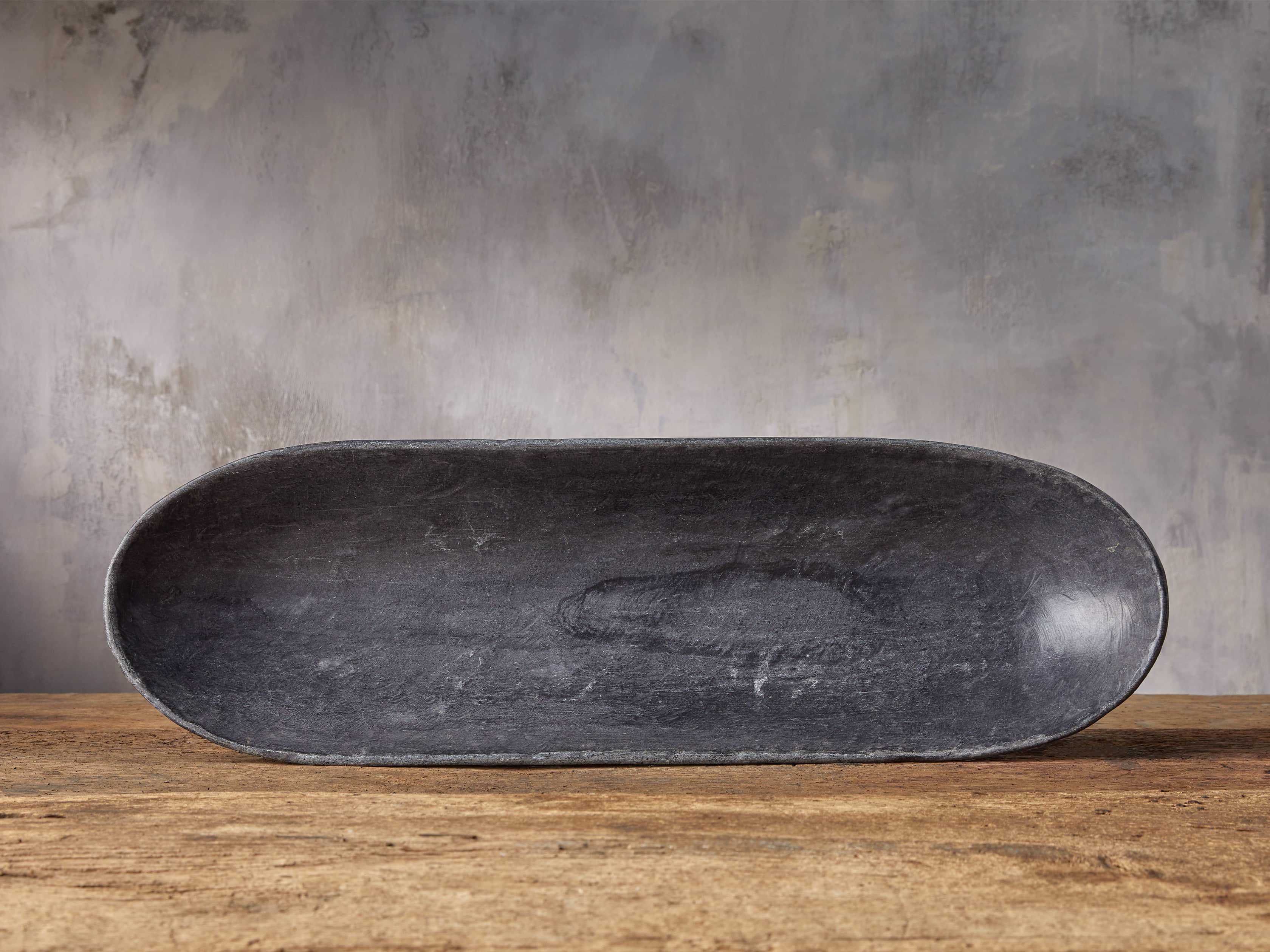 Black Marble Oval Bowl | Arhaus