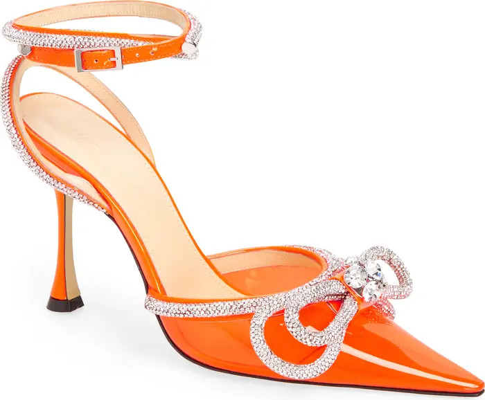 Mach & Mach Crystal Double Bow Pointed Toe Pump | Nordstrom | Nordstrom