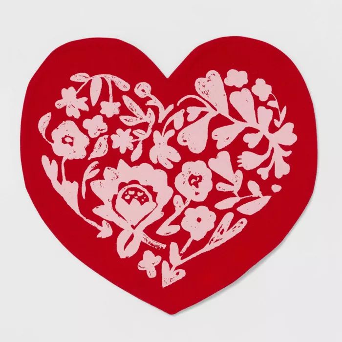 Cotton Floral Heart Shaped Placemat - Threshold&#8482; | Target