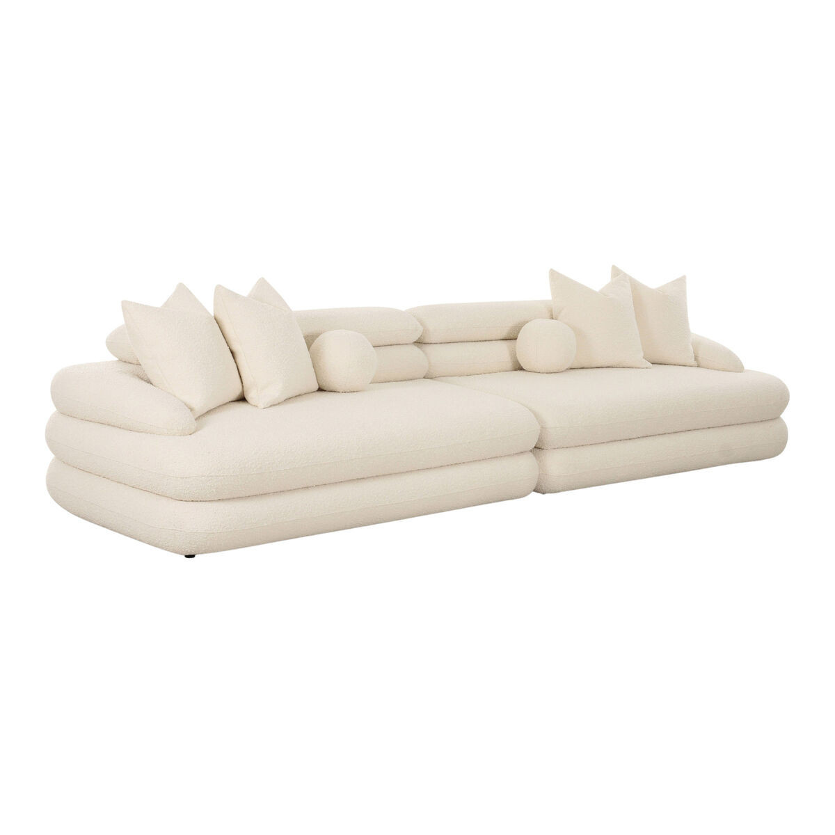 Reena Cream Boucle 2 Piece Modular Sectional Sofa by World Market | World Market