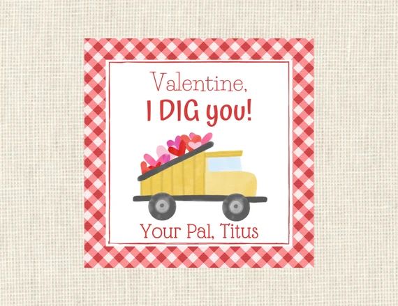 Printed Valentine i Dig You Tags or Stickers Set | Etsy | Etsy (US)