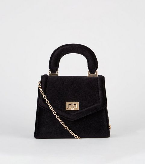 Black Velvet Mini Tote Bag | New Look | New Look (UK)
