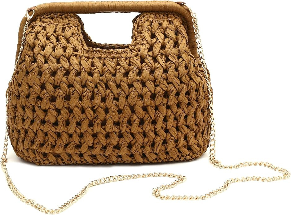 Herald Straw Woven Clutch Purse for Women, Beach Cloud Dumpling Pouch Evening Shoulder Crossbody ... | Amazon (US)