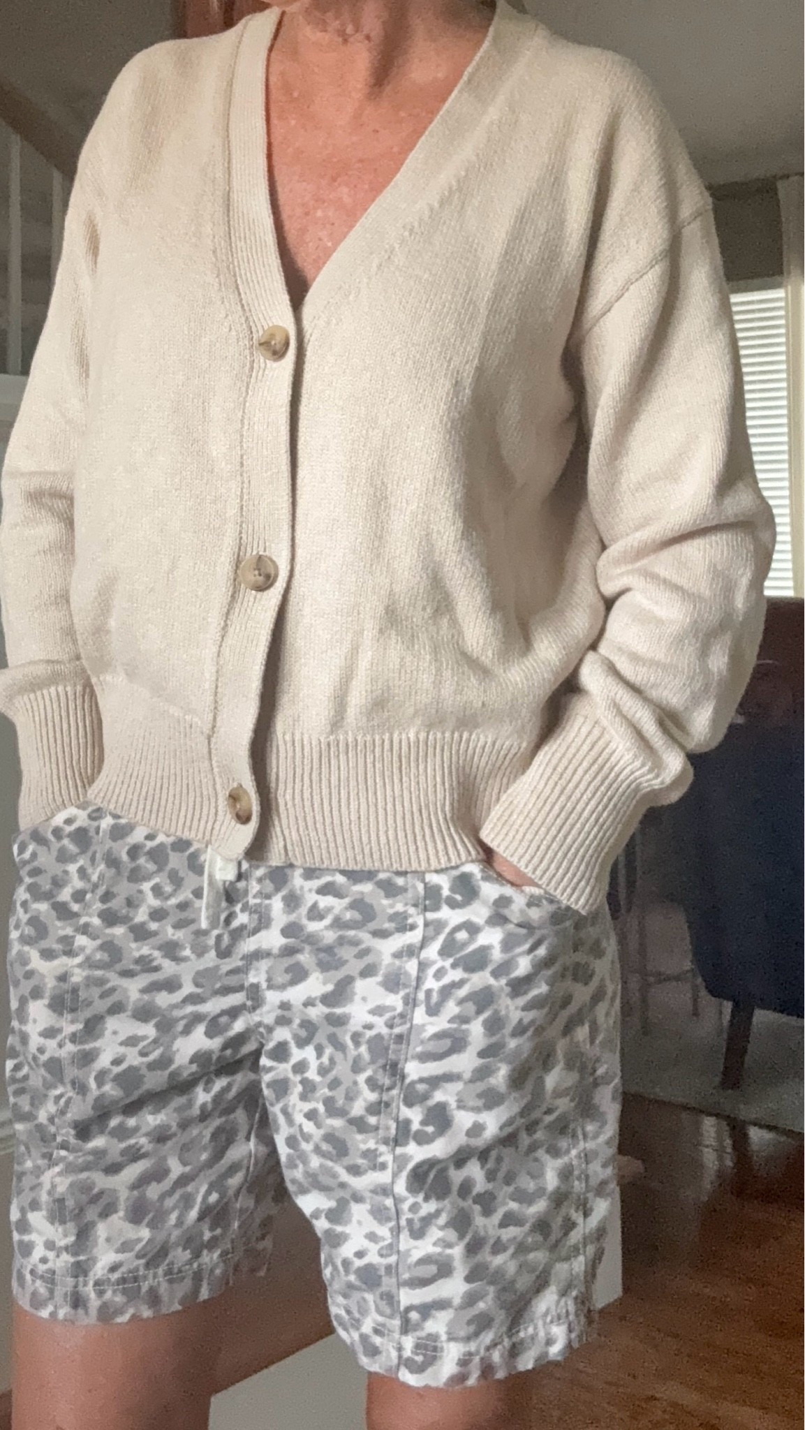 Fall cardigan that is soft and versatile. I’ll be wearing over tops but wearing solo until it gets cold.