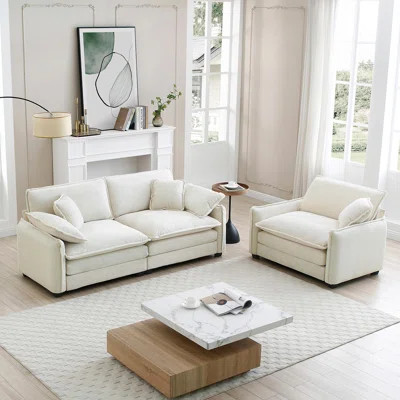 Modern Living Room Sofa Two Pieces Set, Suitable For Living Room And Small Apartment , 2 Pieces Sofa Set Consists Of A Single Seat Sofa And A 2-Seater | Wayfair North America