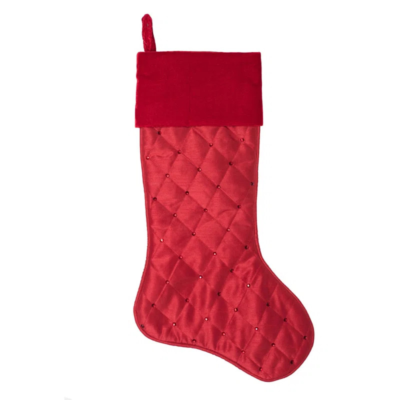 The Holiday Aisle Quilt Stitch Jewel Stocking | Wayfair North America