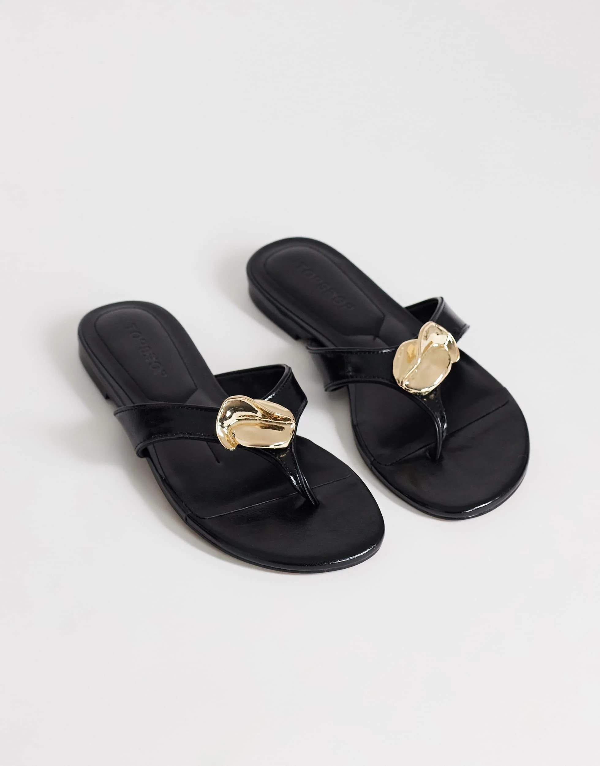 Topshop Eden toe thong sandal with hardware in black | Topshop (UK, DE, FR)