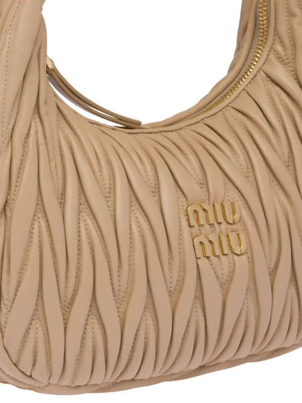 Miu Miu Wander Matelassé Shoulder Bag | Neutrals | FARFETCH | Farfetch Global