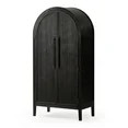 Maven Lane Selene Classical Wooden Cabinet in Antiqued Black Finish | Walmart (US)