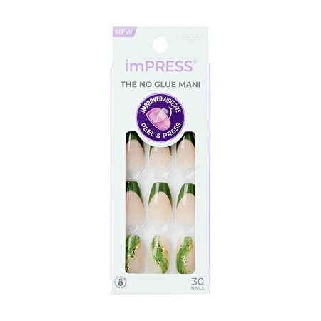 KISS imPRESS Press on Nails Ballerina Green Medium Coffin 30 Count | Walmart (US)