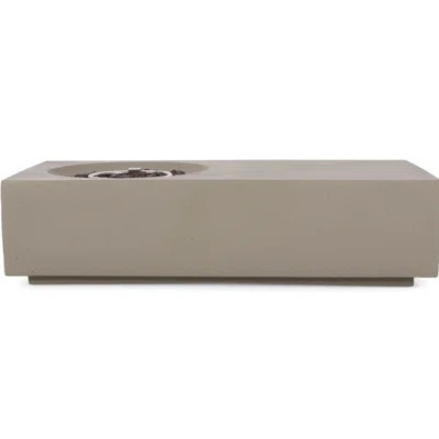 50,000 Grey Magnesium Oxide Patio Fireplace, Modern Look Fire Pit, Rectangle Shape, Hue | Wayfair North America
